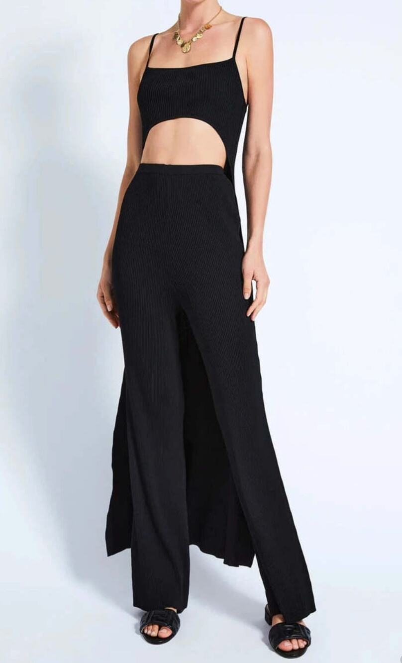 Devon Windsor XS Briar Top in Black Knit Cutout Sexy Summer Casual Night Out